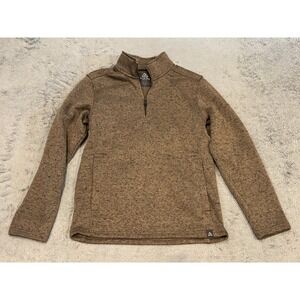 Alpine Design 1/4 Zip Sweater Mens Small Brown Fleece Pullover Long Sleeve